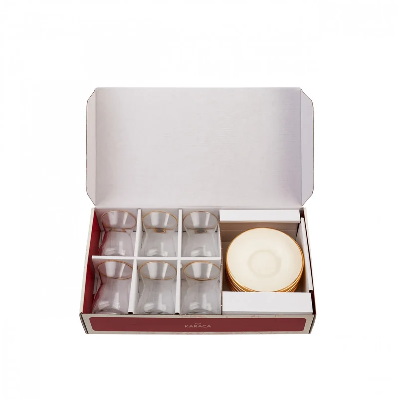 Karaca Retro Beige Teeservice für 6 Personen