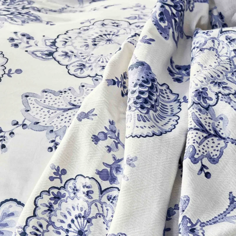Karaca Home Amar Blau 100% Baumwolle Double Pique Set
