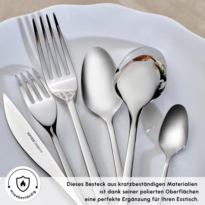 Karaca New Everest Elegance Besteckset für 12 Personen, 84-teiliges