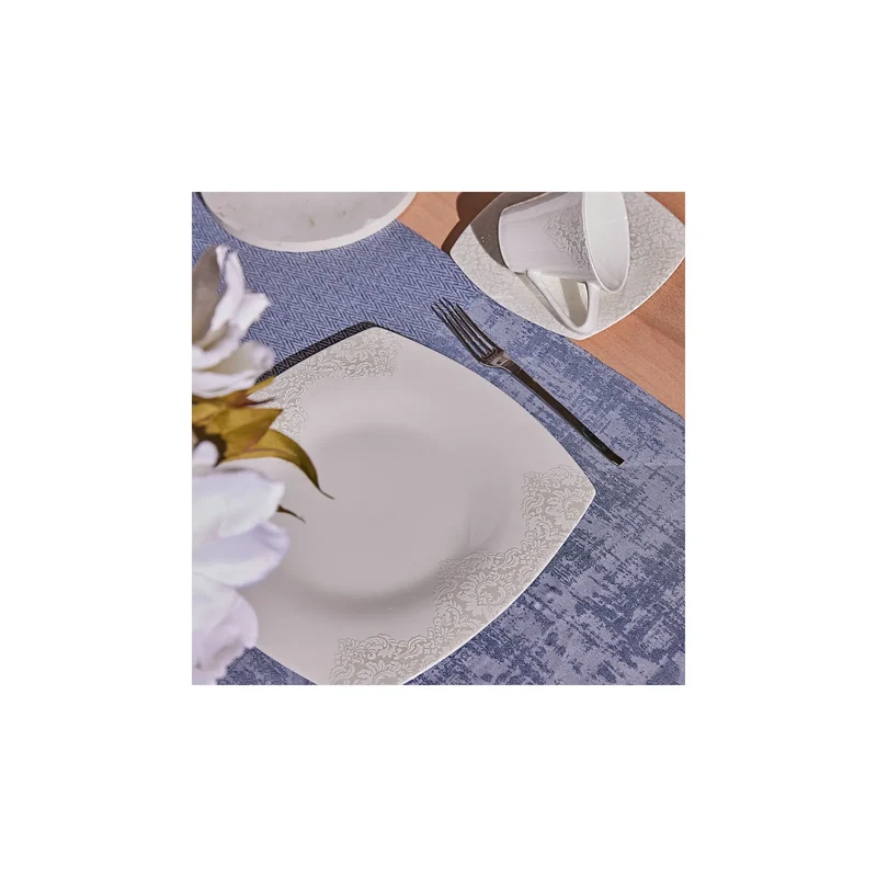 Karaca Fine Pearl Helen 26-Teiliges 6-Personen Frühstücksset Quadrat