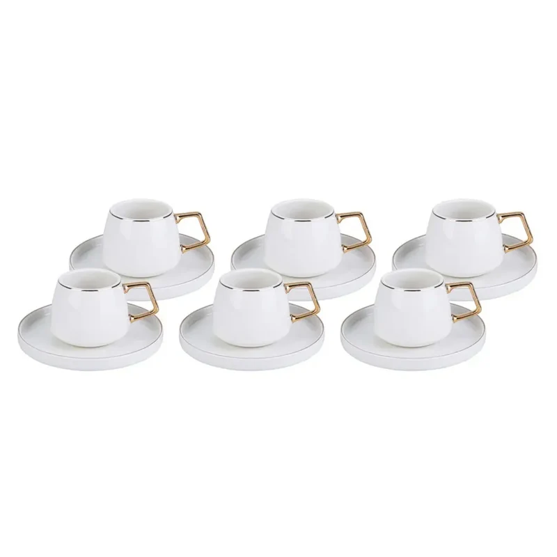 Karaca Streamline Saturn Kaffeetassen-Set für 6 Personen Gold