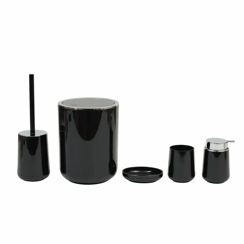 Karaca Home Pretti Badezimmer Set Schwarz 5 Teile