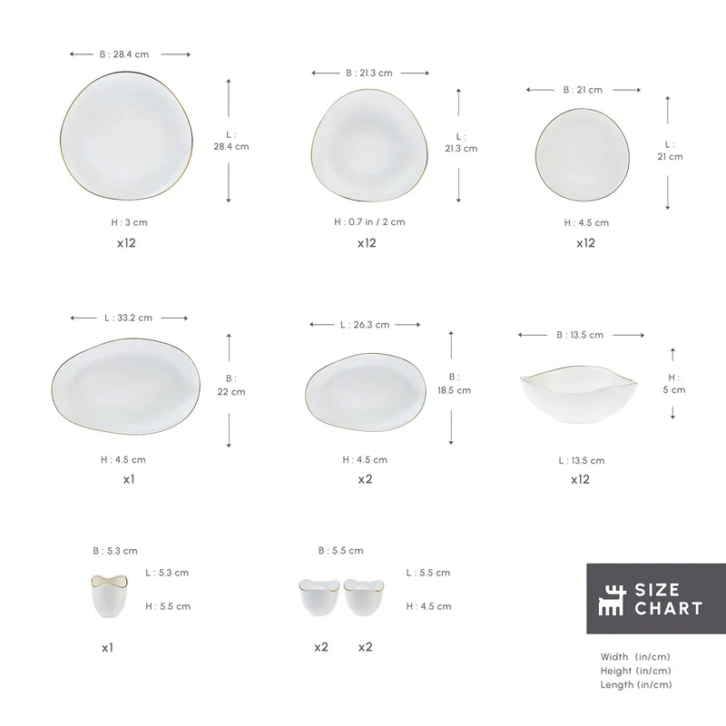 Karaca Stream Bone Middle 56-Teiliges 12-Personen Geschirrset