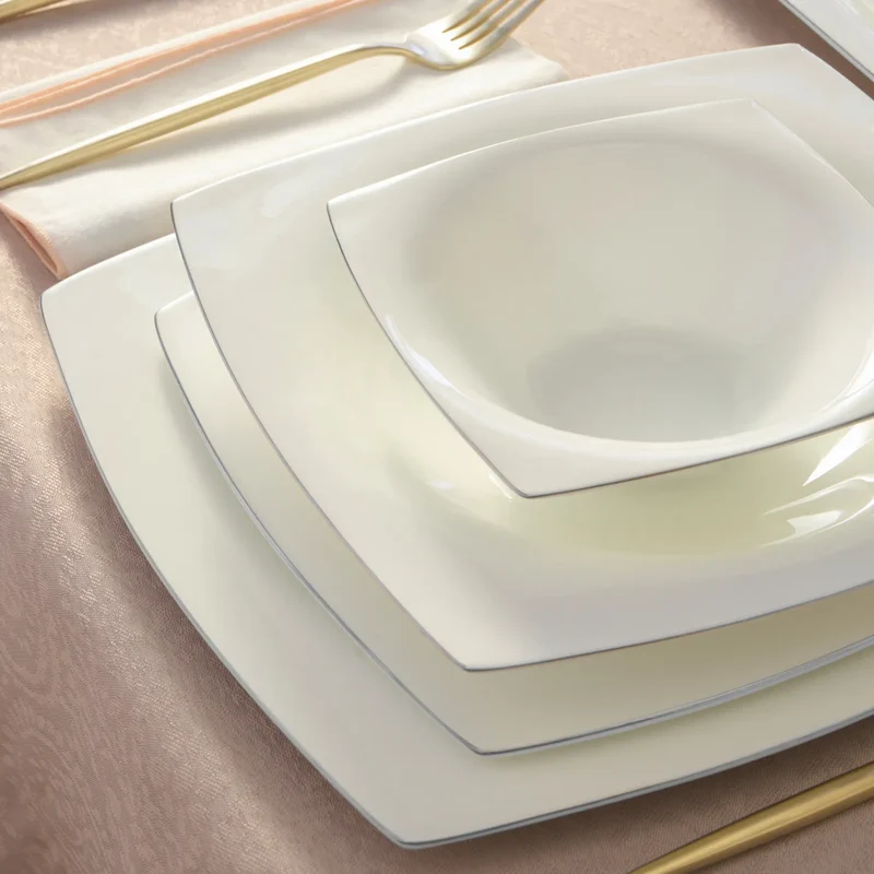 Karaca Fine Pearl Dara 58-Teiliges 12-Personen Geschirrset Platin