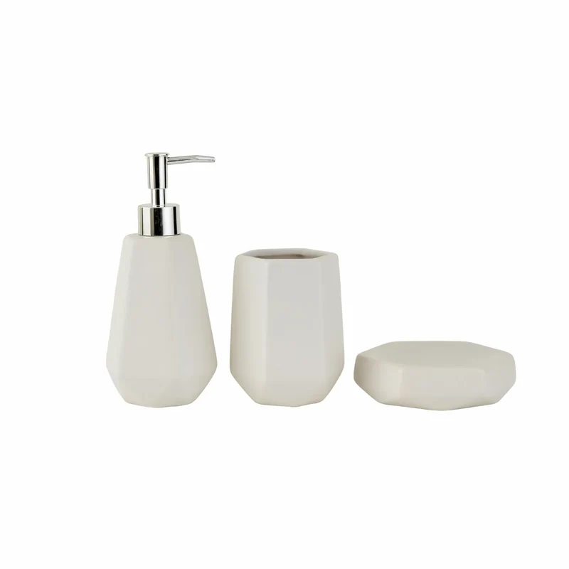 Karaca Home Ruby Bad-Accessoires Set Weiß 3-teilig