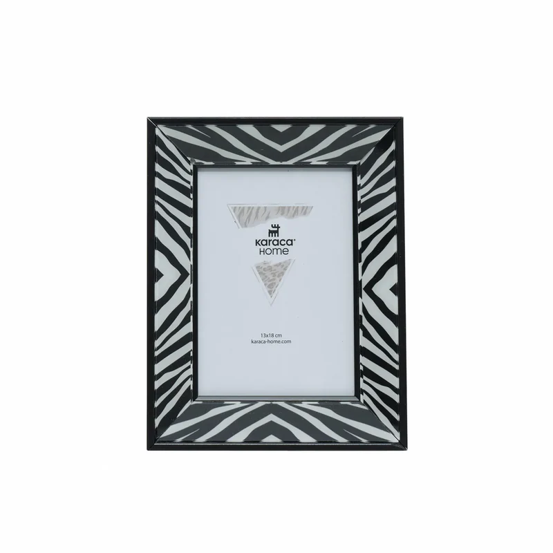 Karaca Home Wild Touch Zebra Bilderrahmen, Schwarz