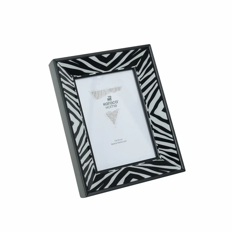 Karaca Home Wild Touch Zebra Bilderrahmen, Schwarz