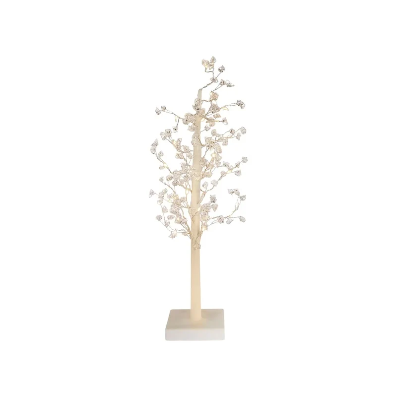 Karaca Christbaum mit LED-Lichtern, 10,5 cm x 10,5 cm x 45 cm, Weiß