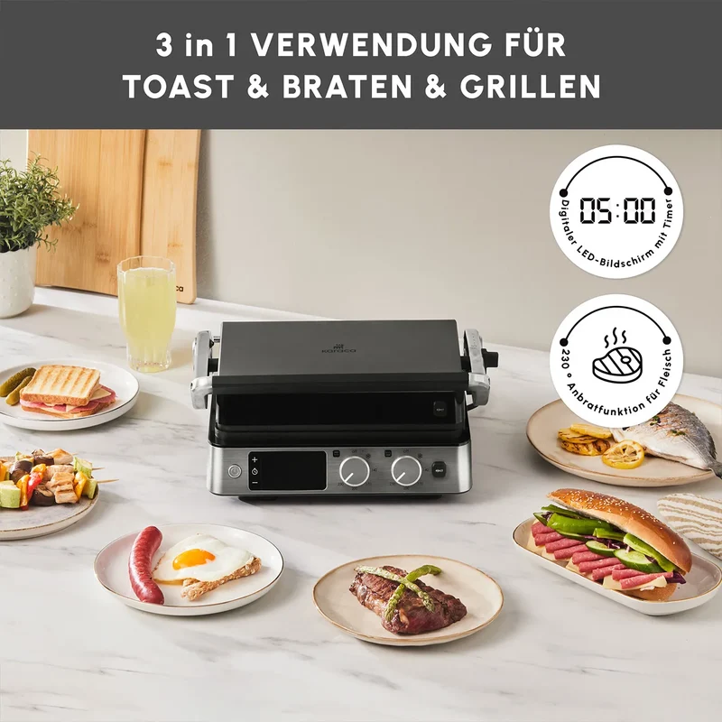 Karaca Compact Stahl Sear und Grill Inox 2008 Grillen und Toaster
