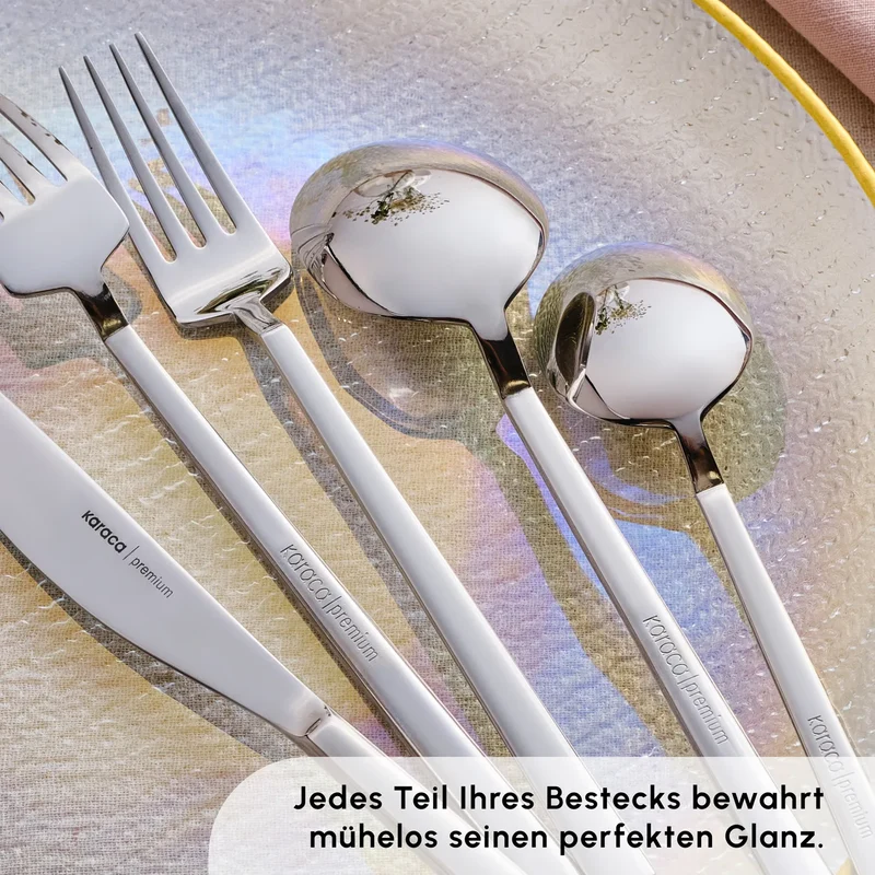 Karaca Carmelo Premium mit Boxed Besteckset, 91 Teilig