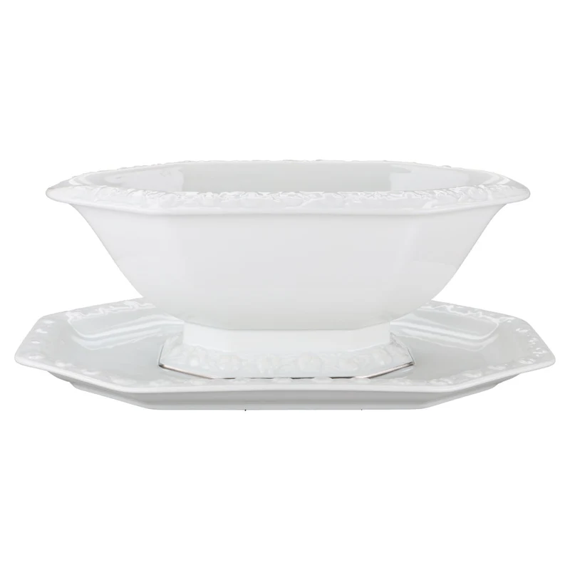 Sauciere mit Teller einteilig