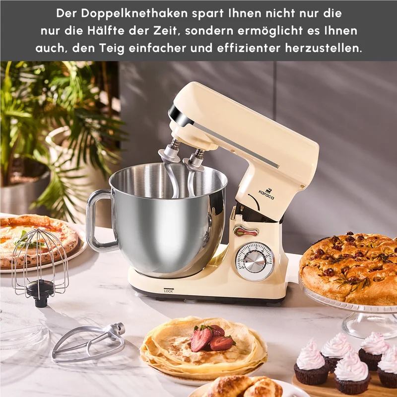 Karaca Blendburst Stand Mixer, 5.7L, 1400W, Iconic Beige