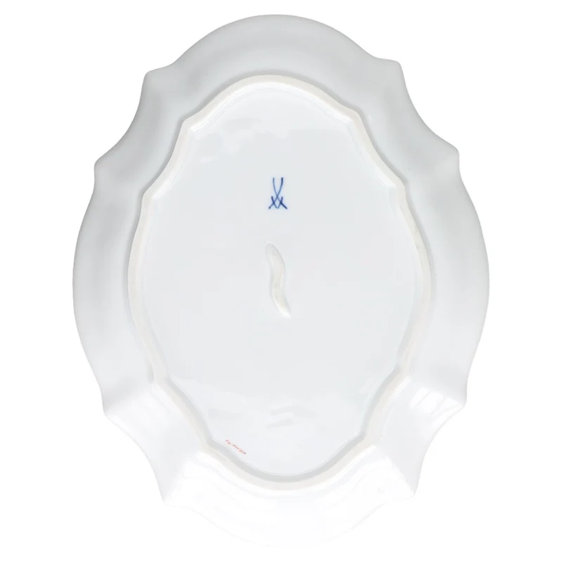 Servierschale oval mit Reliefrand Motiv Streublume I.Wahl