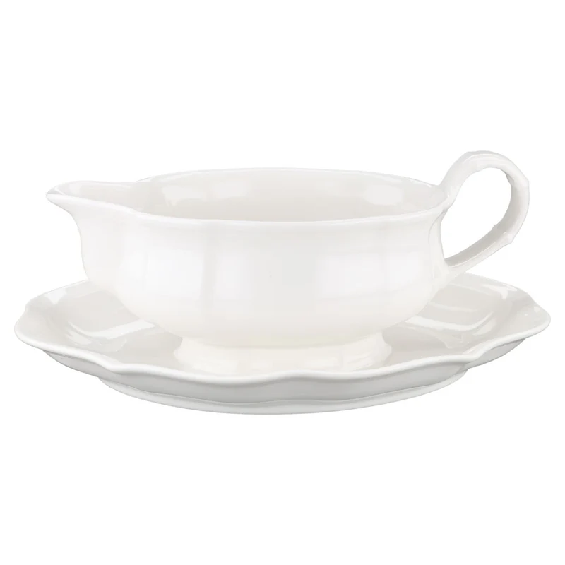 Sauciere mit Teller einteilig