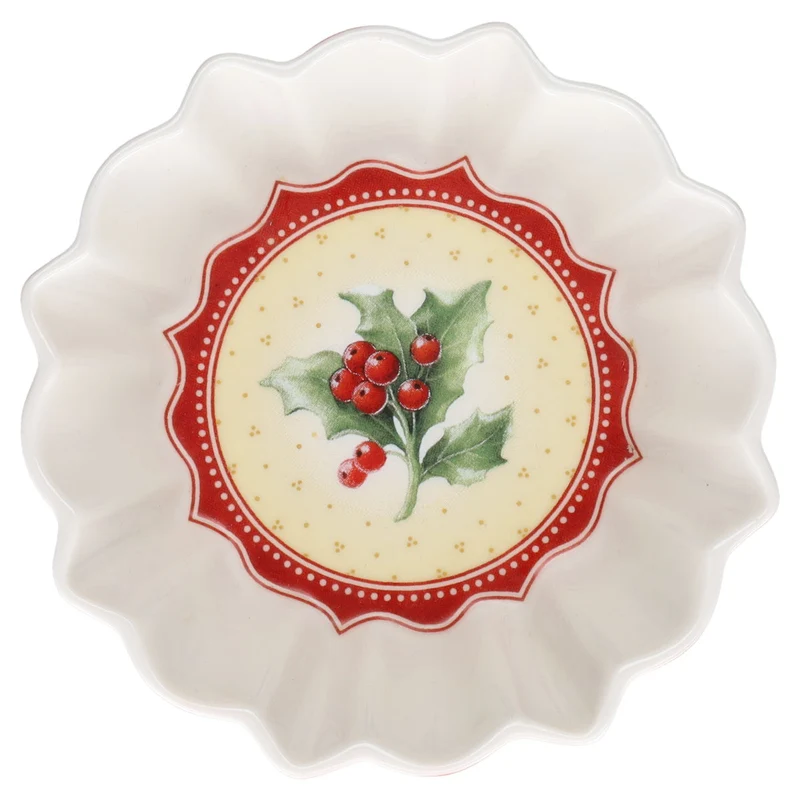 Dessertschale klein Ilex Mistelzweig rot