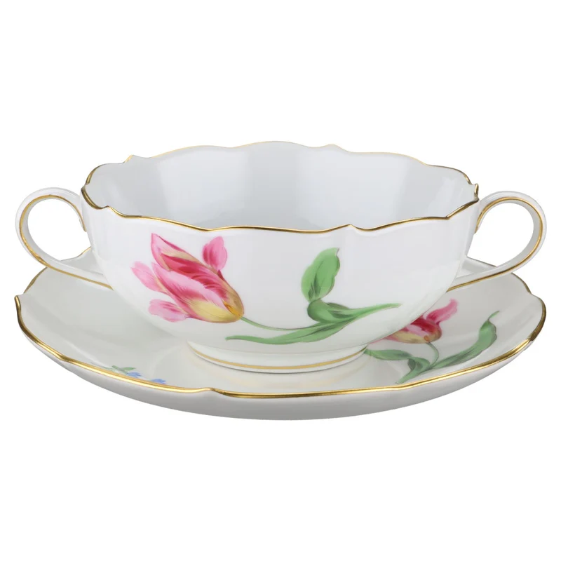 Suppentasse mit Untere Tulpe pink