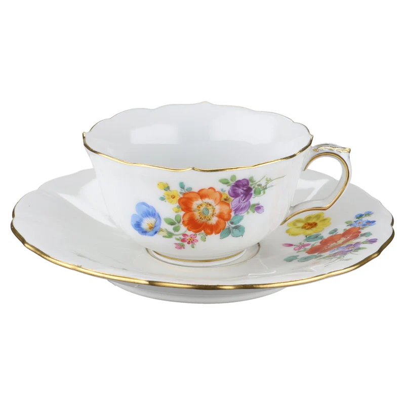 Mokkatasse Espressotasse mit Untere Motiv Prunkwinde Orange