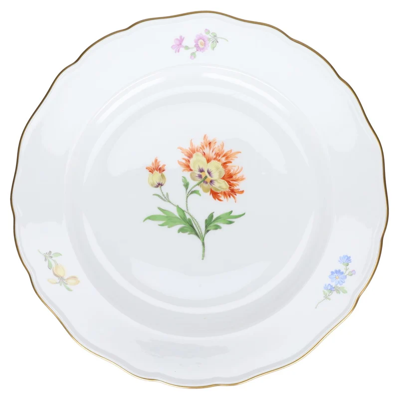 Speiseteller Chrysantheme seitlich orange mitte
