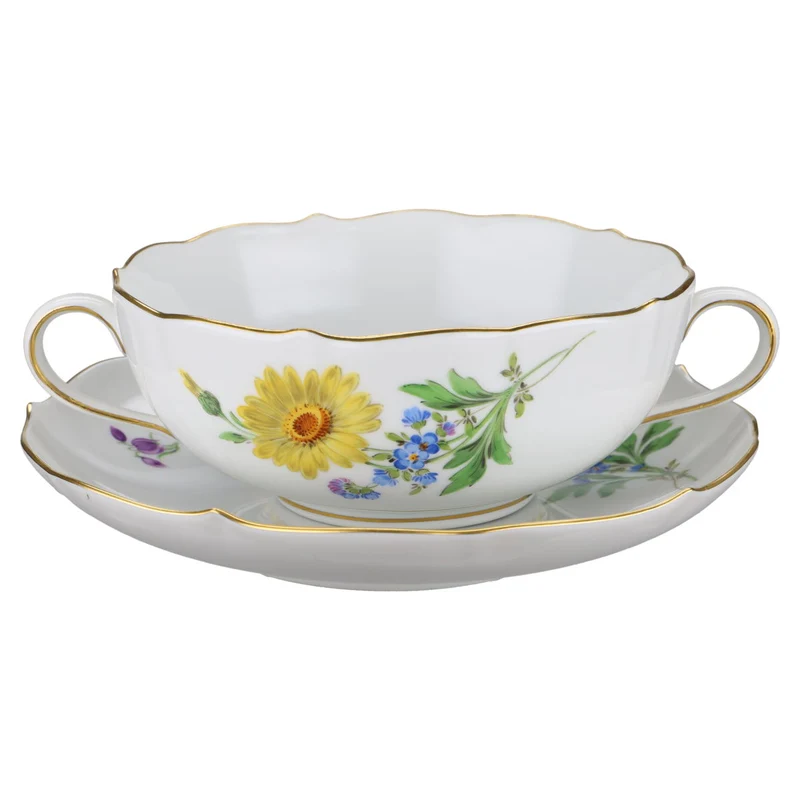 Suppentasse mit Untertasse Margarite gelb