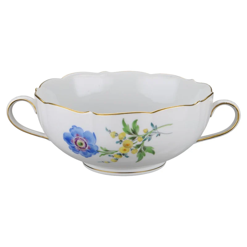 Suppentasse mit Untertasse blaue Blume