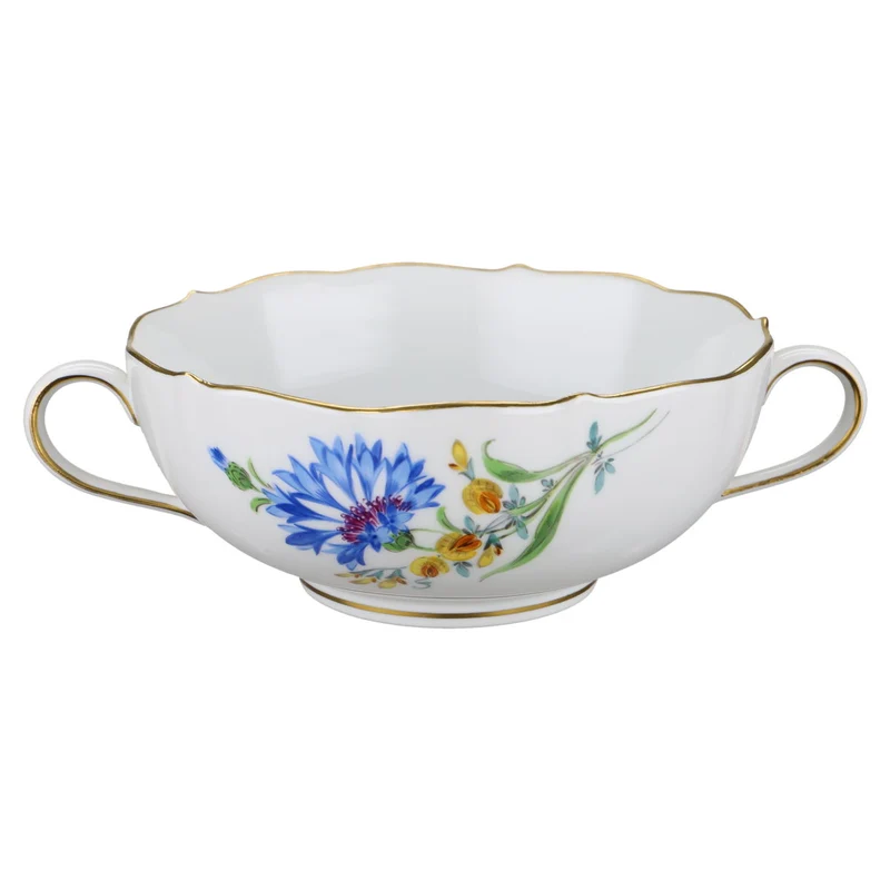 Suppentasse mit Untertasse Aster blau