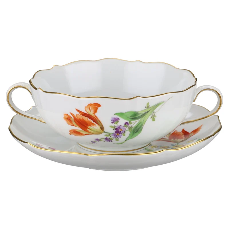 Suppentasse mit Untertasse Tulpe Orange