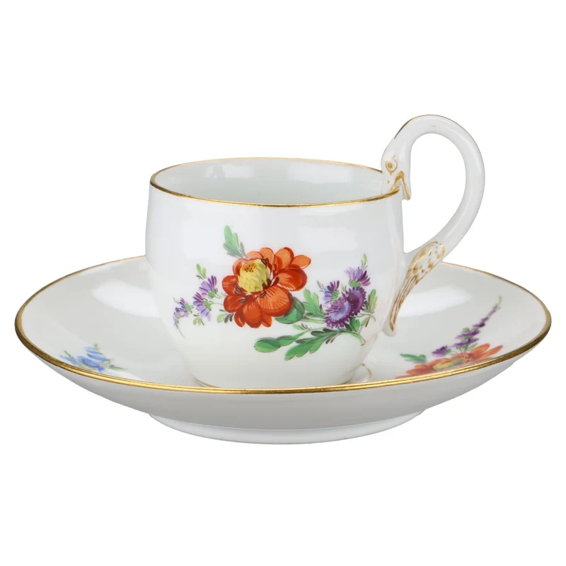 Kaffeetasse mit Untere Motiv Blüte orange