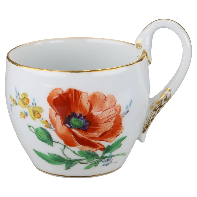 Kaffeetasse mit Untere Motiv Mohnblume orange