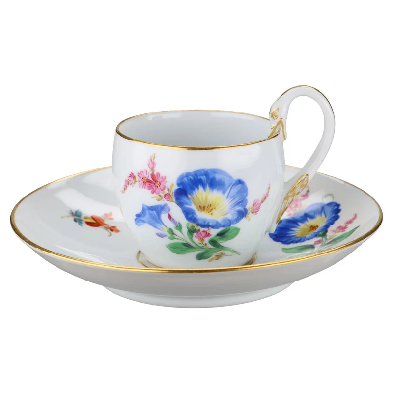 Kaffeetasse mit Untere Motiv Prunkwinde blau