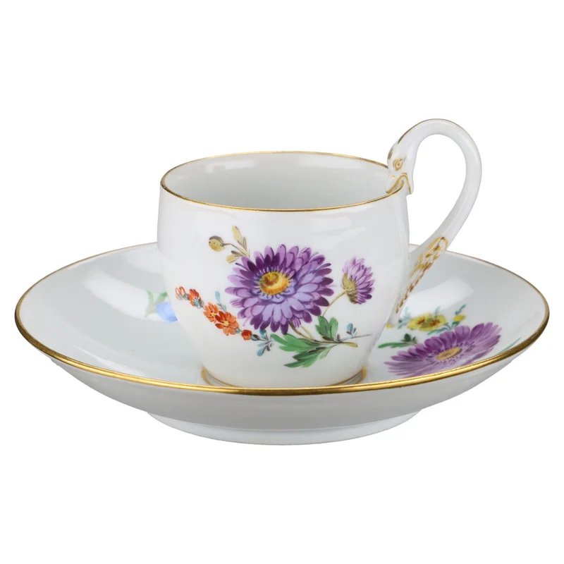 Kaffeetasse mit Untere Motiv Aster lila