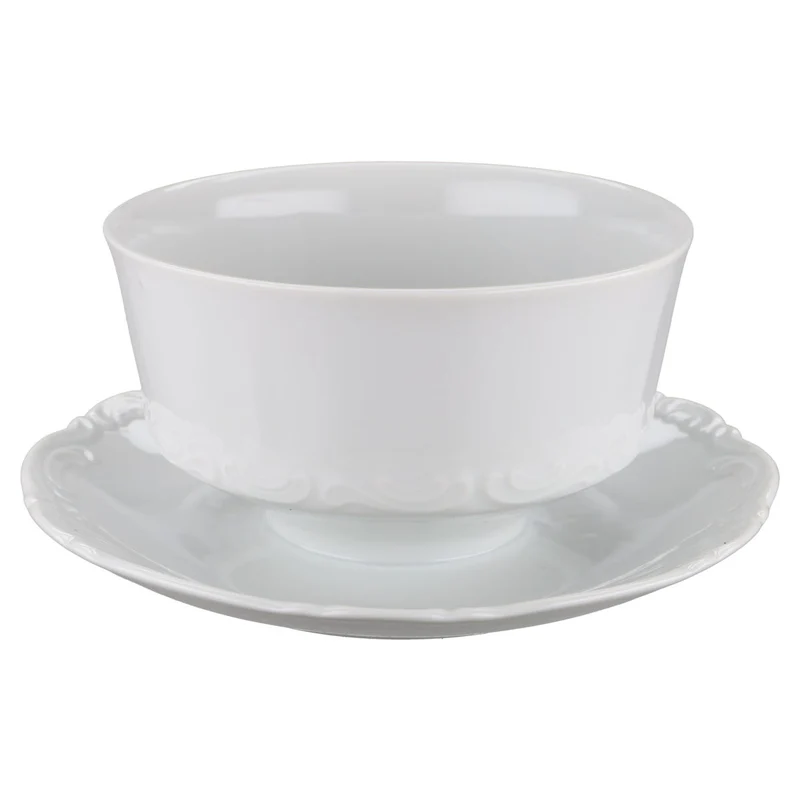 Sauciere mit Teller einteilig