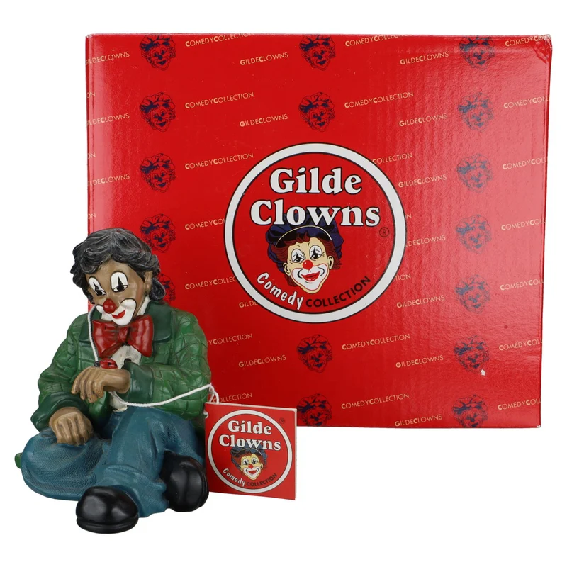 Figur Clown sitzend mit Marienkäfer