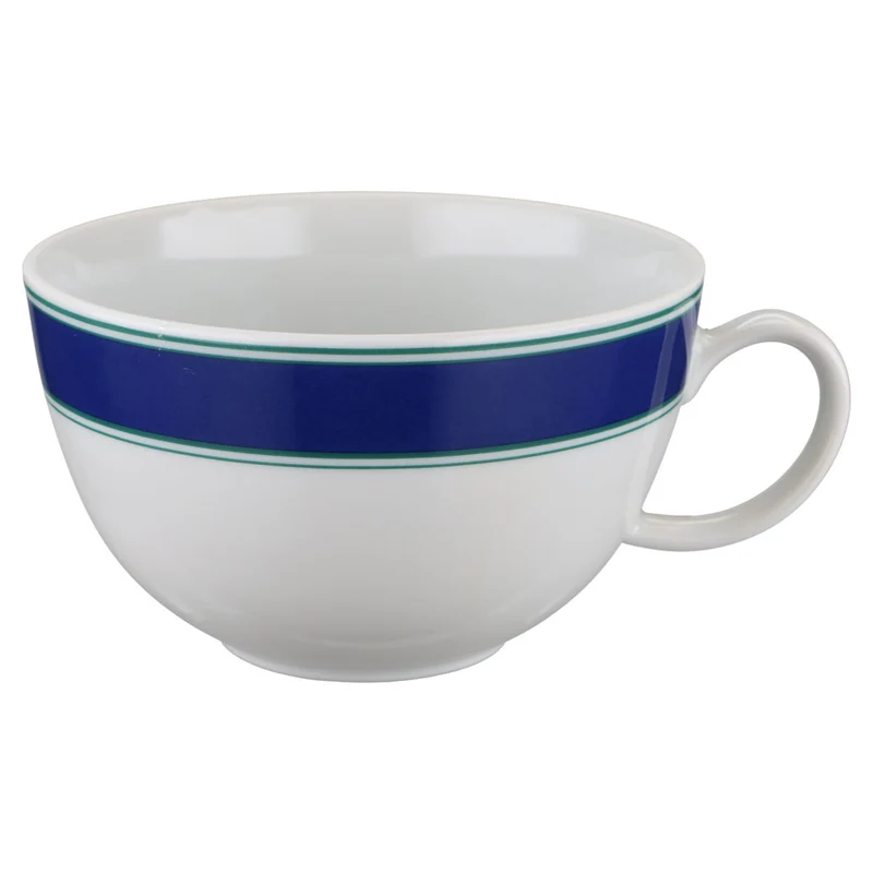 Frühstückstasse XL Blauer Rand