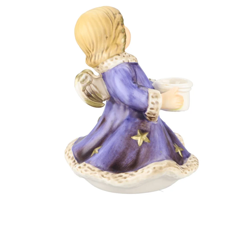 Weihnachtsfigur Engel singend Modell 42 528 Kerzenhalter lila Kleid