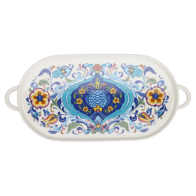 Servierplatte oval mit Griffen