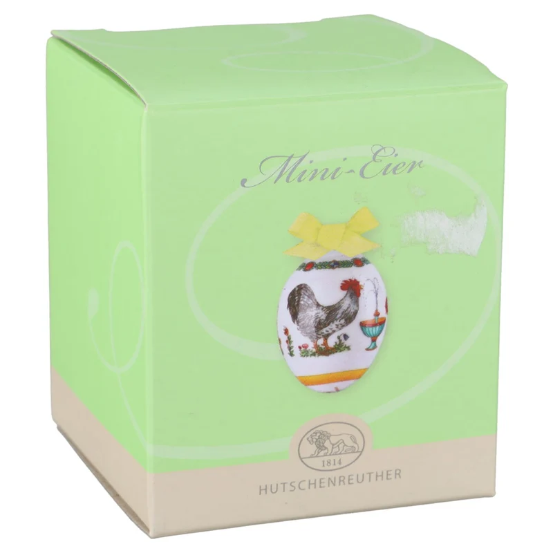 Mini-Ei Frühlingswiese Hahn grün-braun
