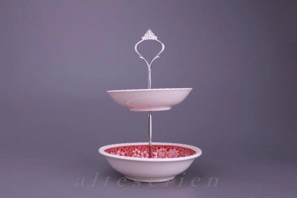 Etagere 2- stufig mit Schalen H 24 cm