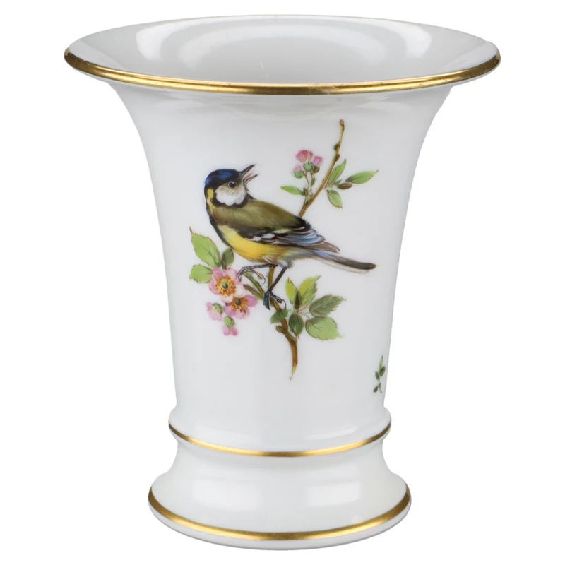 Trichtervase mini Vogelmotiv Unterbodenstempel 1710-1960 / I.Wahl