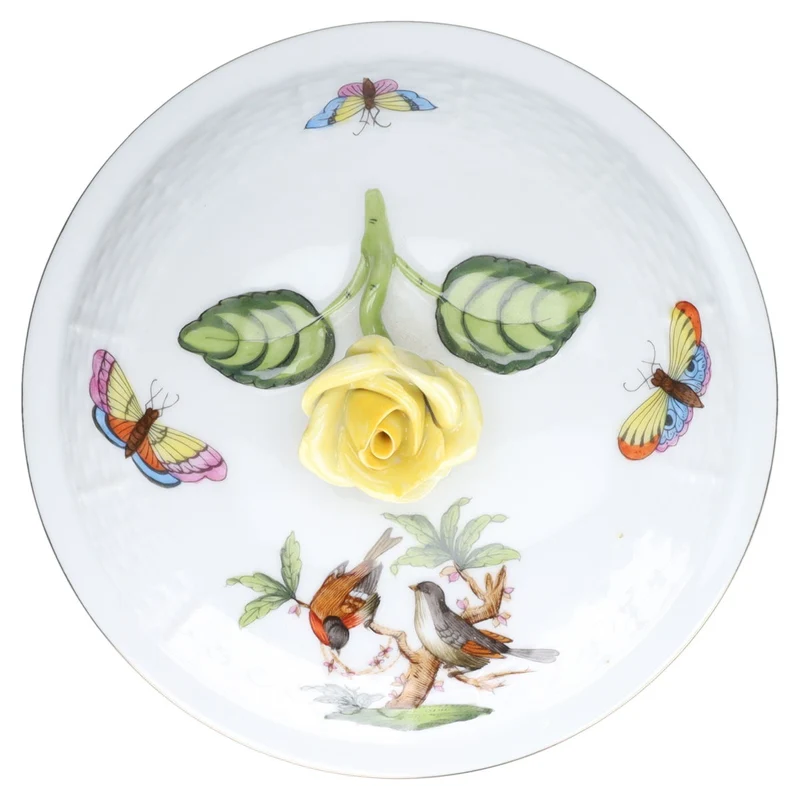Suppentasse mit Untere und Deckel Modell 744 - Rose gelb