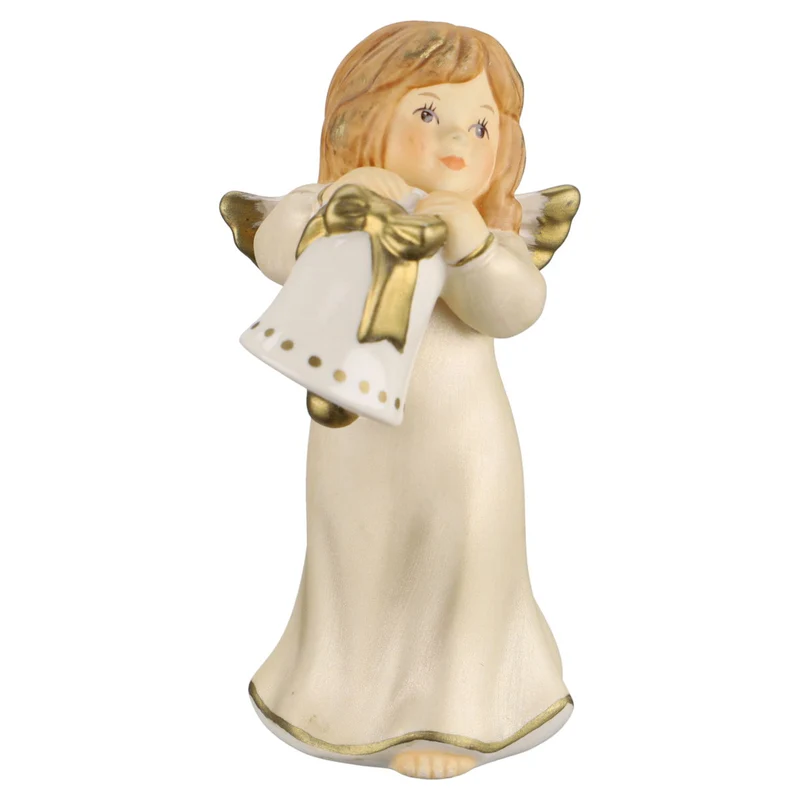 Engel mit Glocke, goldenes Kleid - Kling Glöckchen