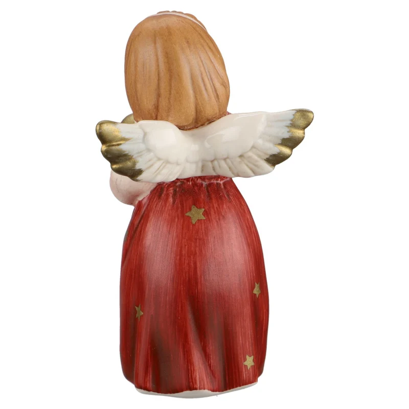 Engel mit Herz, rotes Kleid