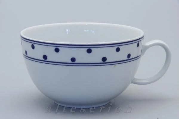 Frühstückstasse Jumbotasse - Blaue Punkte Bordüre