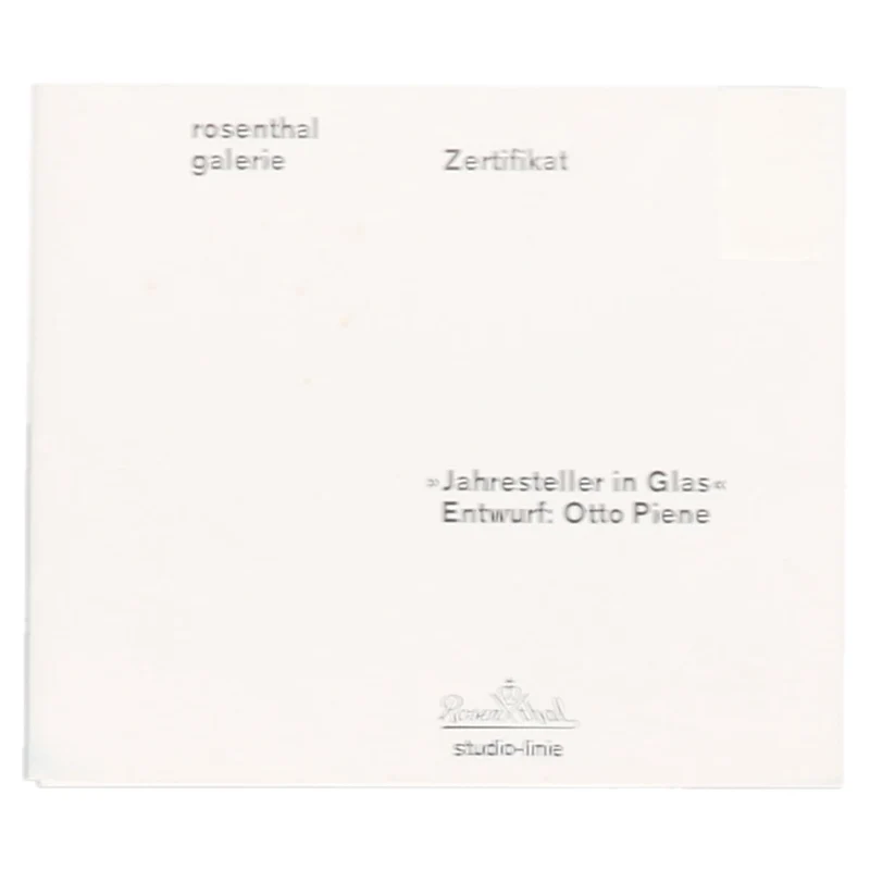 Jahresteller in Glas Otto Piene 1974 Gold hinterlegt mit Zertifikat OVP