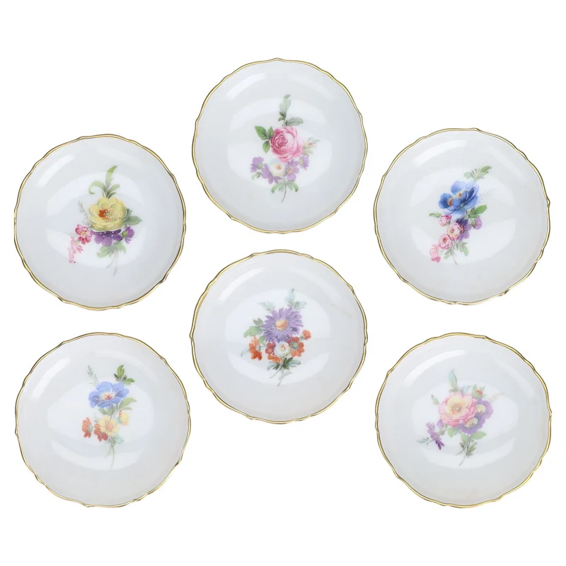6 x Teebeutelablage verschiedene Blumenmotive