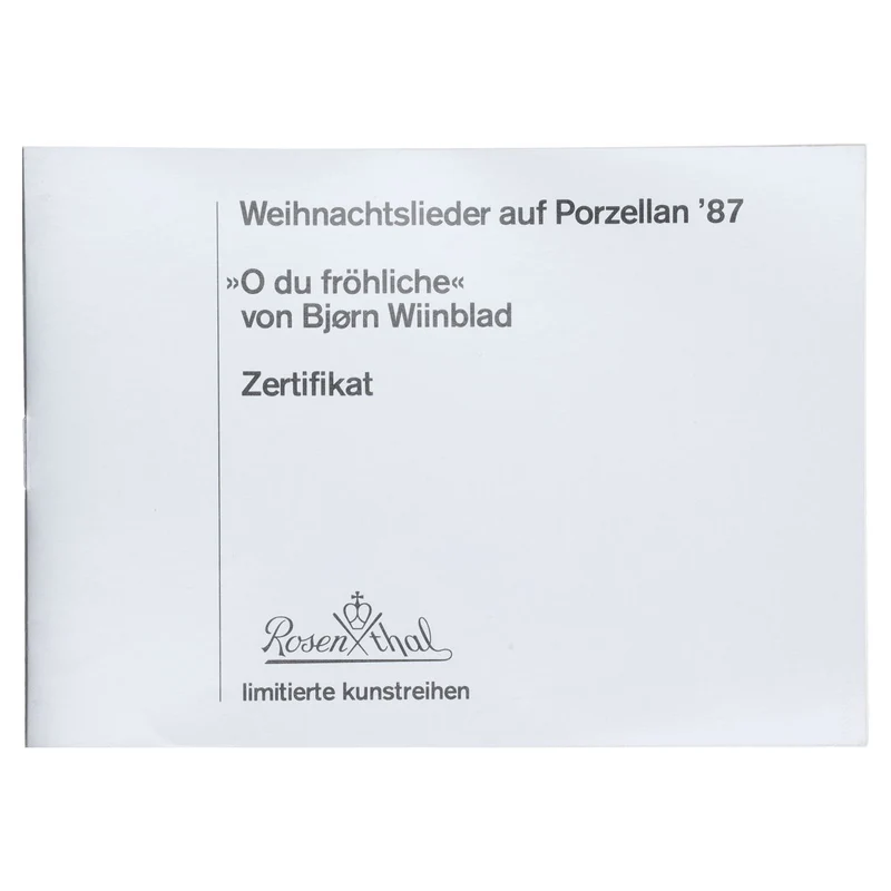 Weihnachtsteller 1987 - O du fröhliche