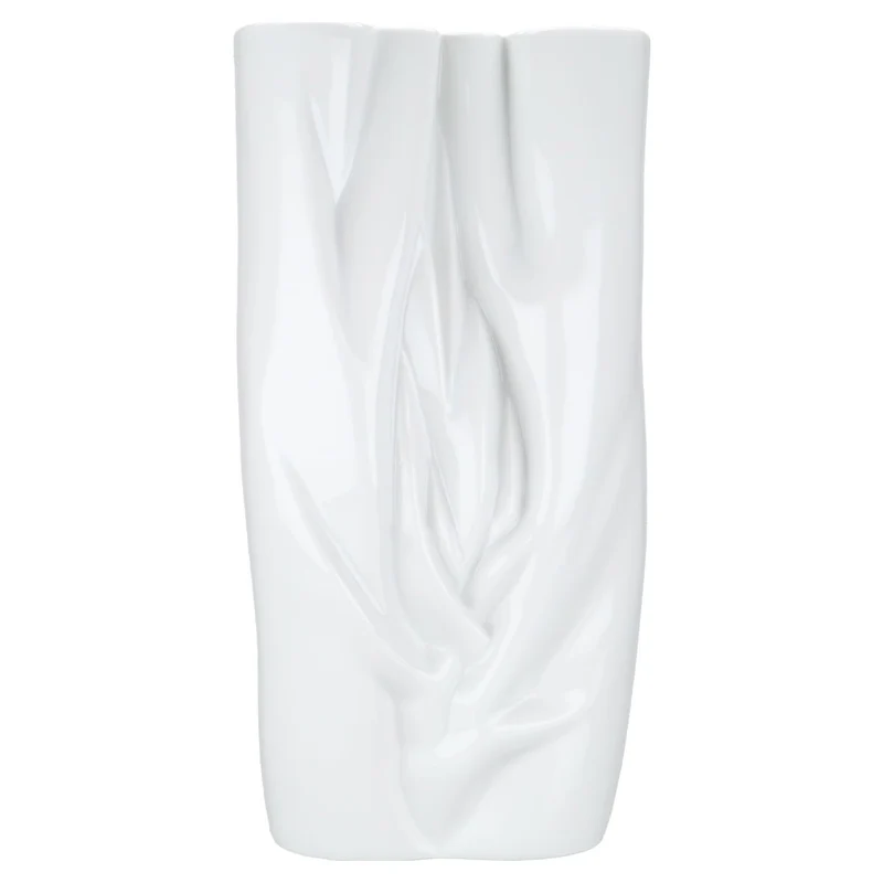 Vase groß Reliefdekor weiß II.W