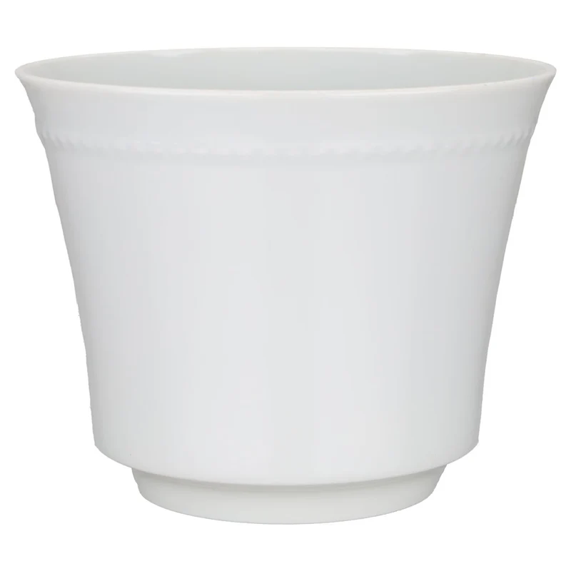 Blumenübertopf weiß mittelgroß