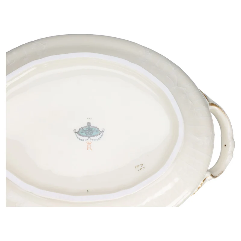 Servierterrine oval Dekor gestaubt