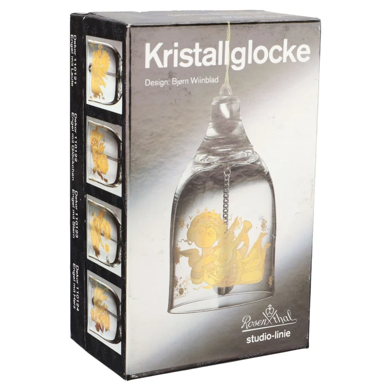 Weihnachts-Glocke in Glas - Engel mit Glocke in OVP