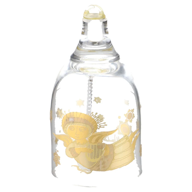 Weihnachts-Glocke in Glas - Engel mit Harfe in OVP